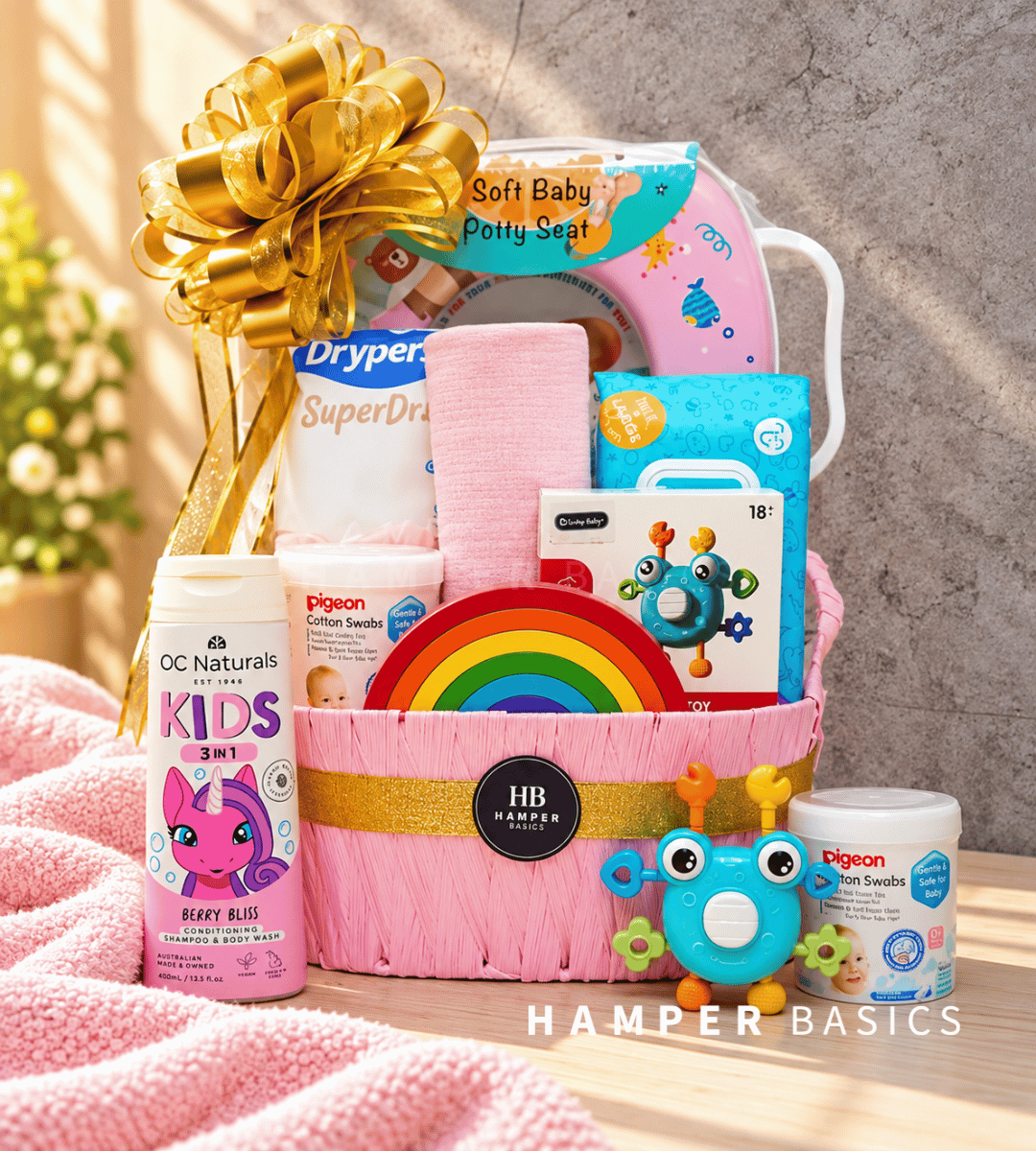 Baby girl gift basket
