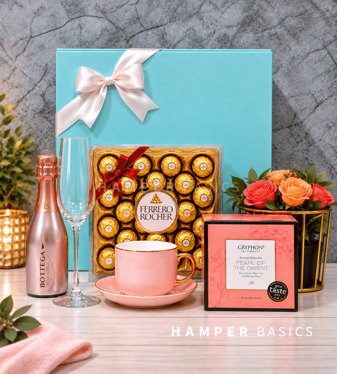 Wine and chocolate gift hamper