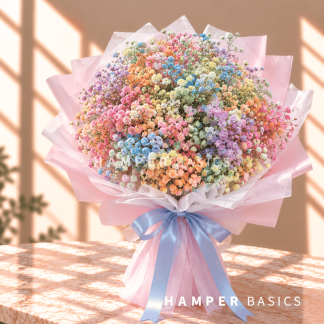 Colourful baby's breath bouquet