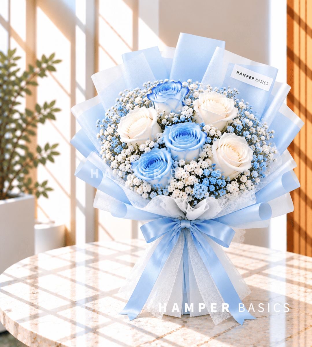 Blue rose bouquet