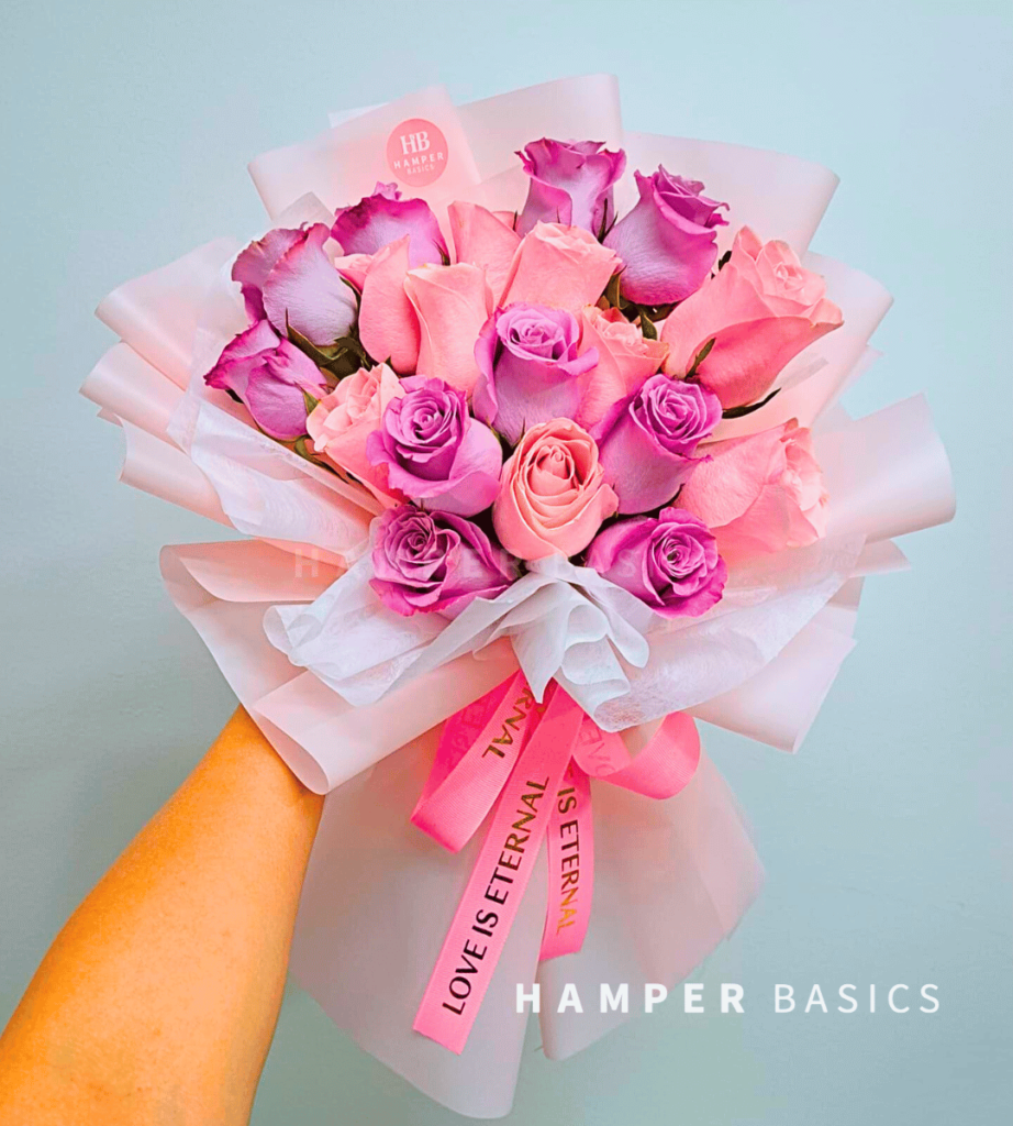 Pink Violet Roses Sweet Pink & Purple Rose Bouquet for Valentine's Day