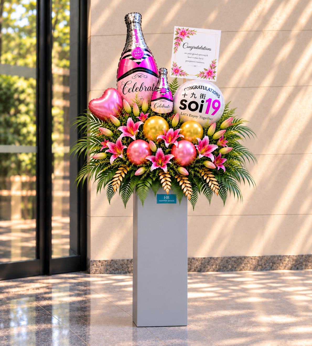 Congratulatory flower stand