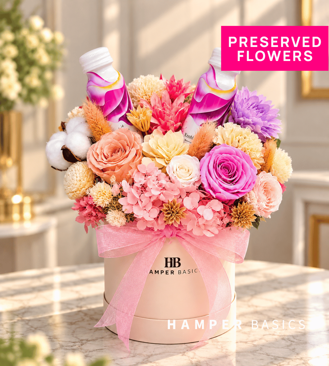 Preserved flower bloom box