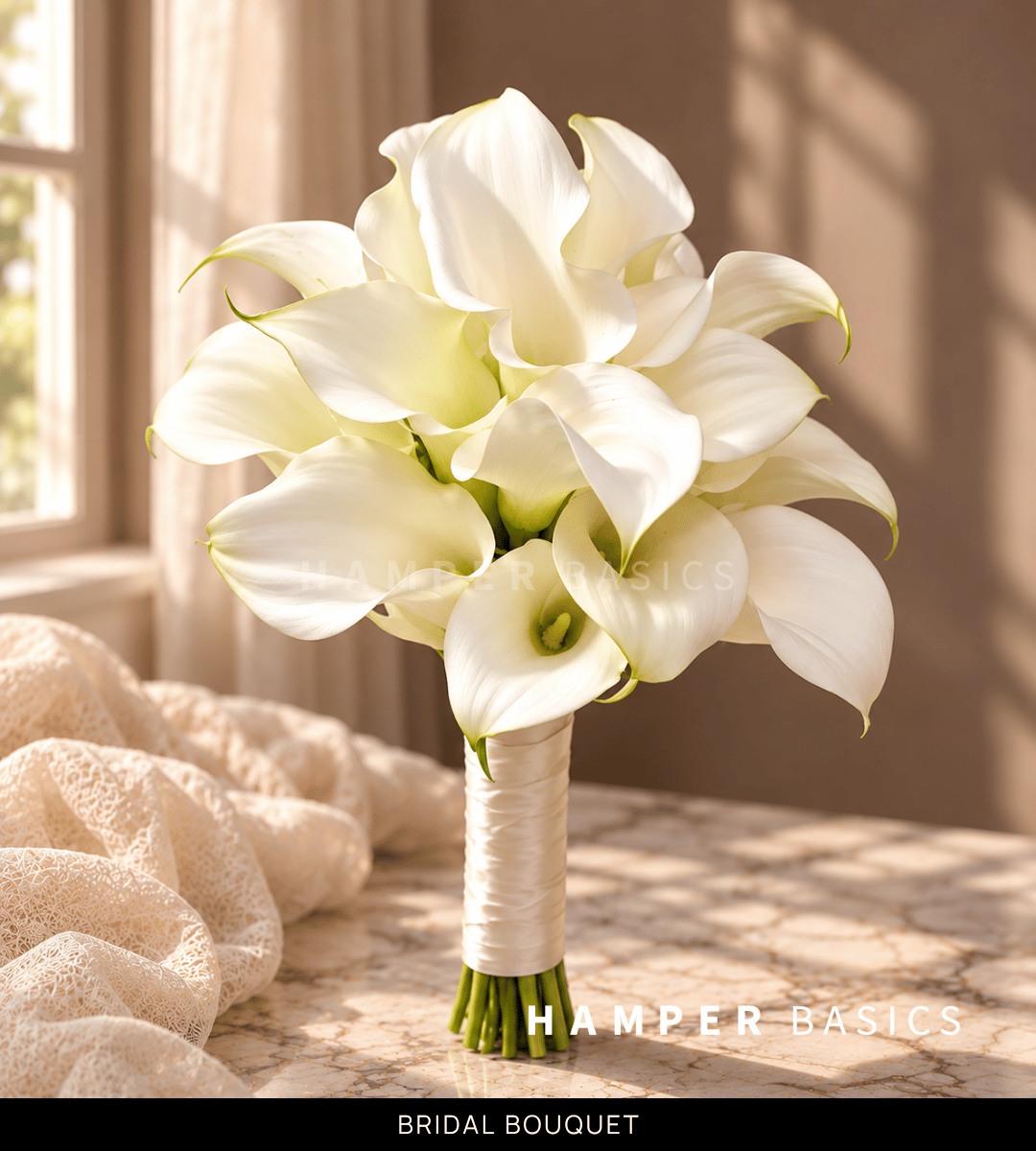 White Calla Lily bridal bouquet with 10-12 Calla Lilies
