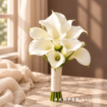 White Calla Lily bridesmaid bouquet with 10-12 Calla Lilies