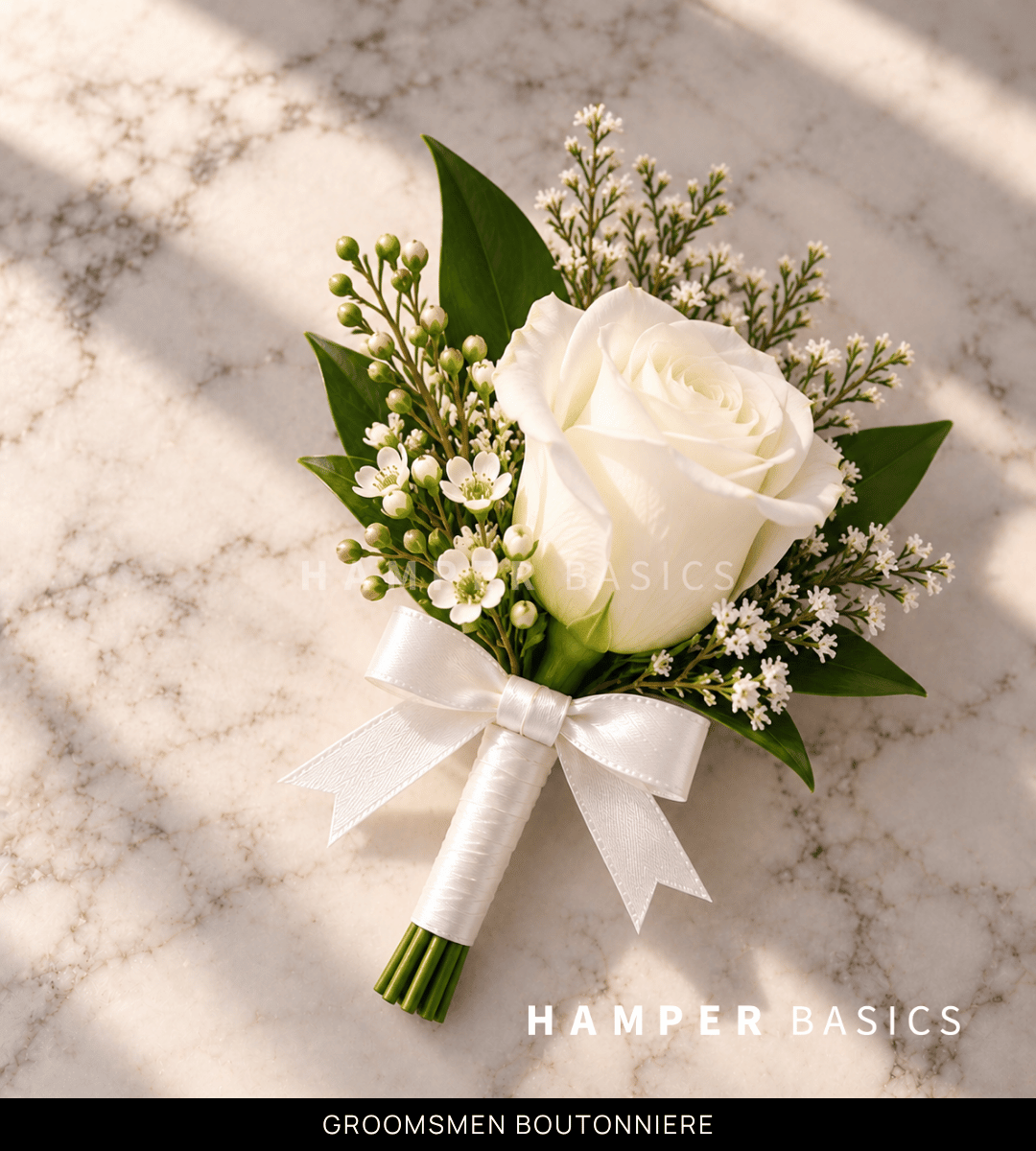 Groomsmen boutonniere with white Calla Lily