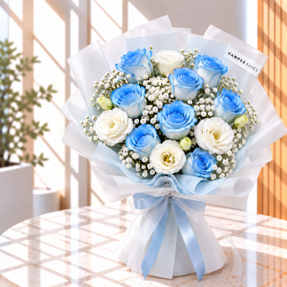 Blue rose bouquet