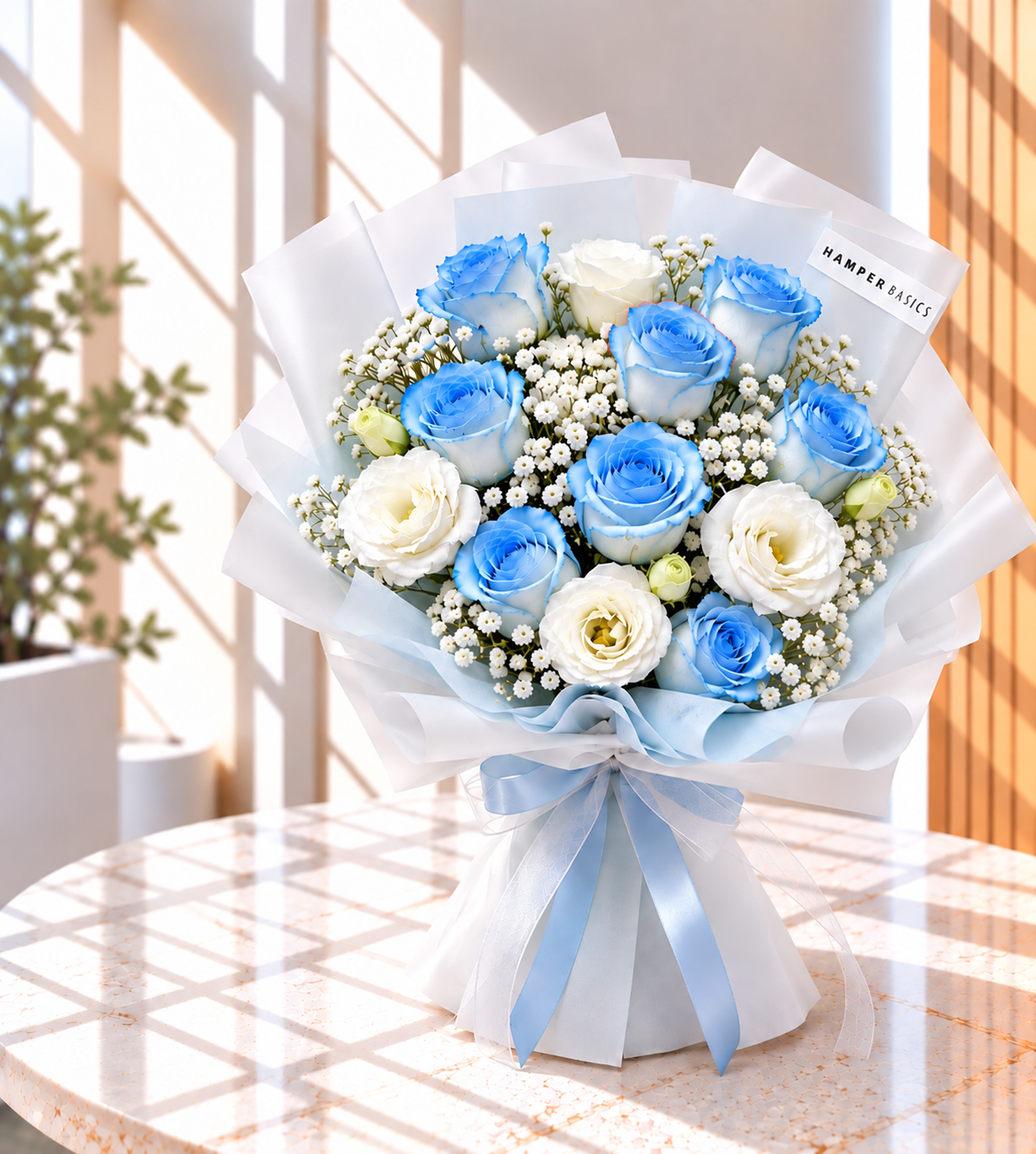 Blue rose bouquet