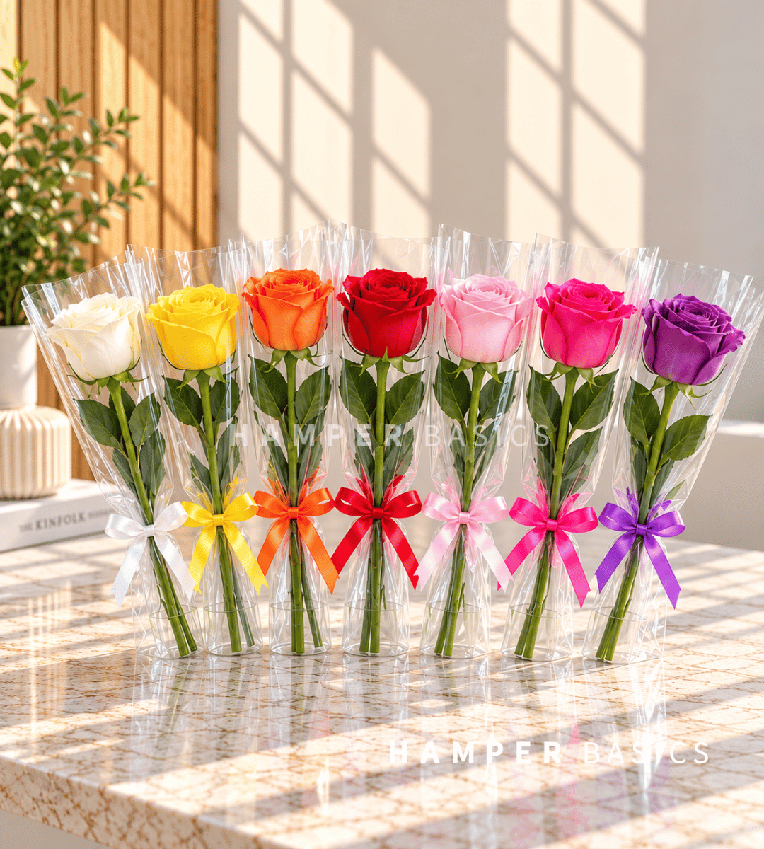 Single stalk rose bouquet