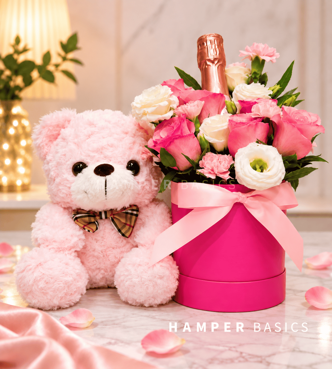 Pink rose bloom box