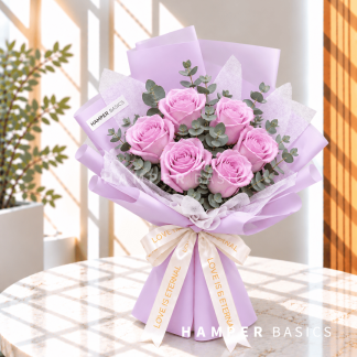 Purple rose bouquet