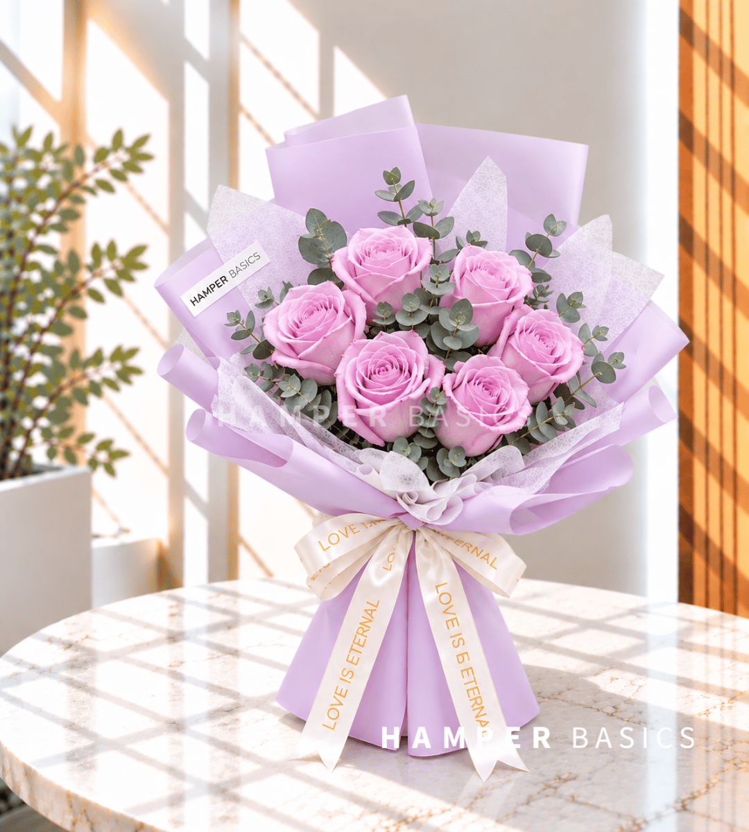 Purple rose bouquet