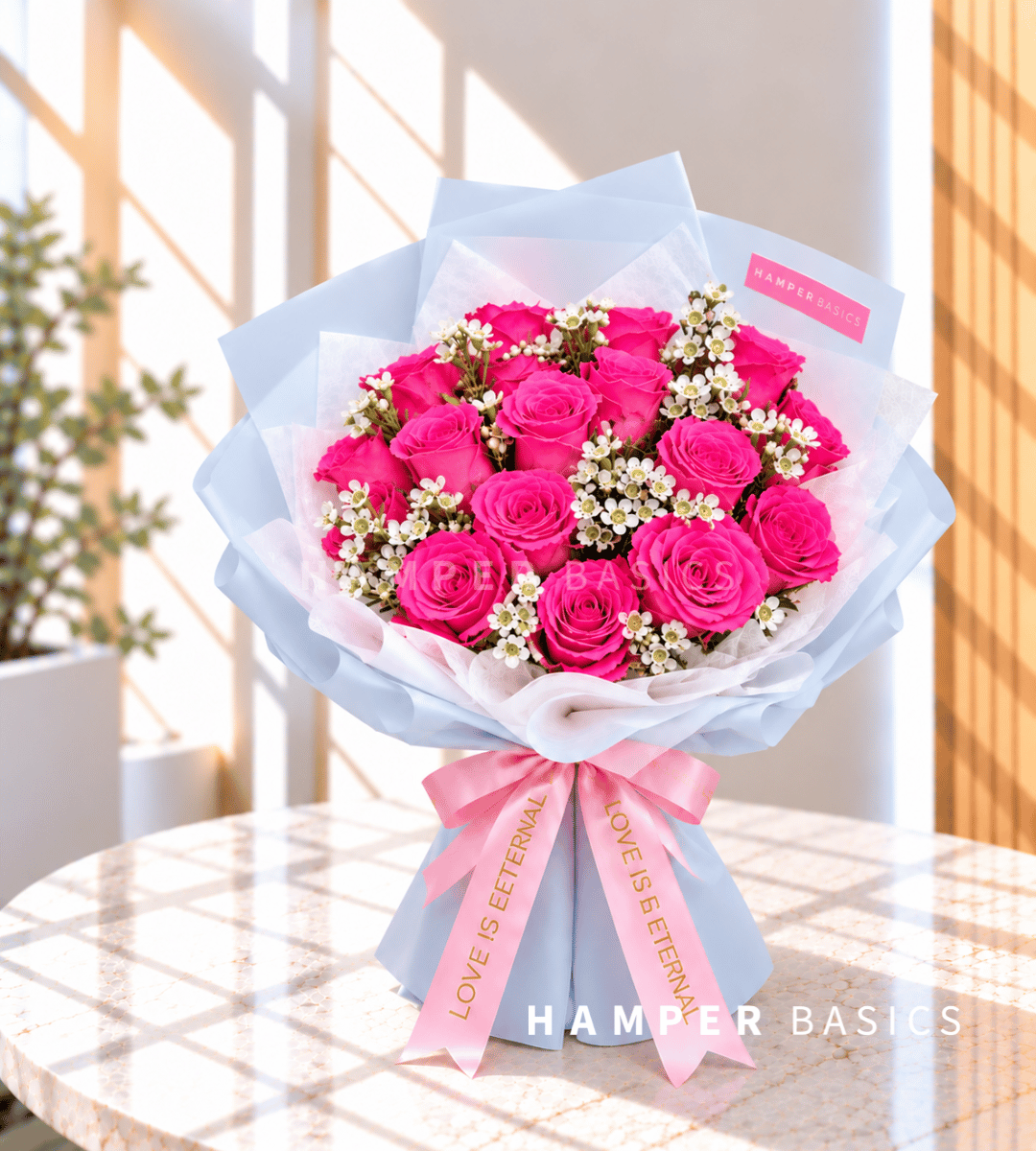 Hot pink rose bouquet