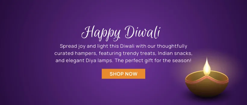 Diwali hampers with trendy and traditional snacks and diyas