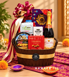 Diwali gift with trendy snacks and sparkling juice