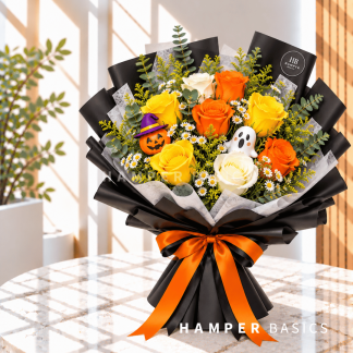 Halloween rose bouquet