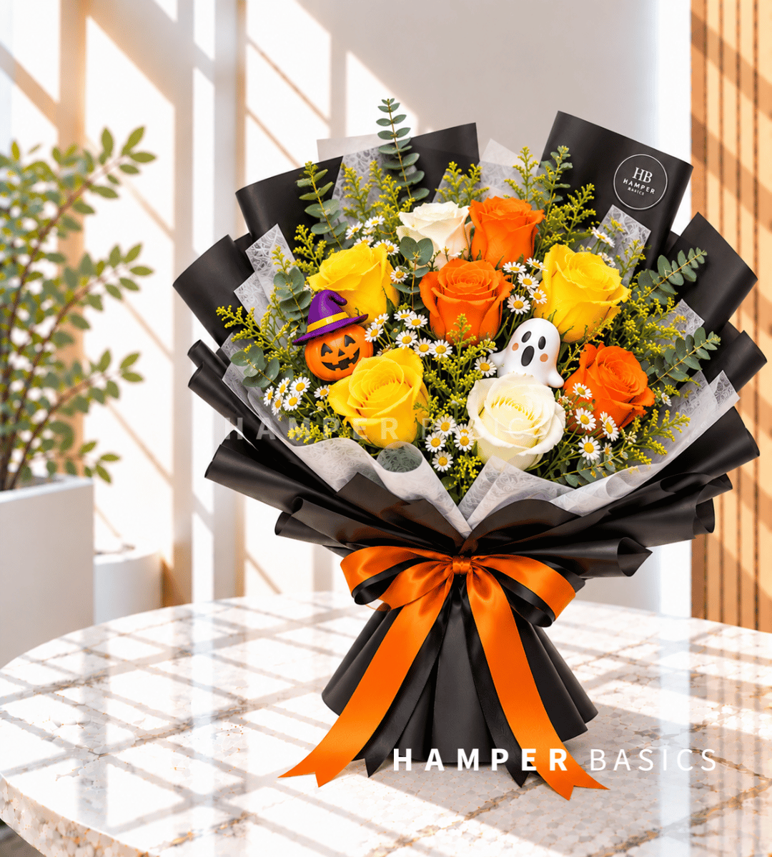 Halloween rose bouquet