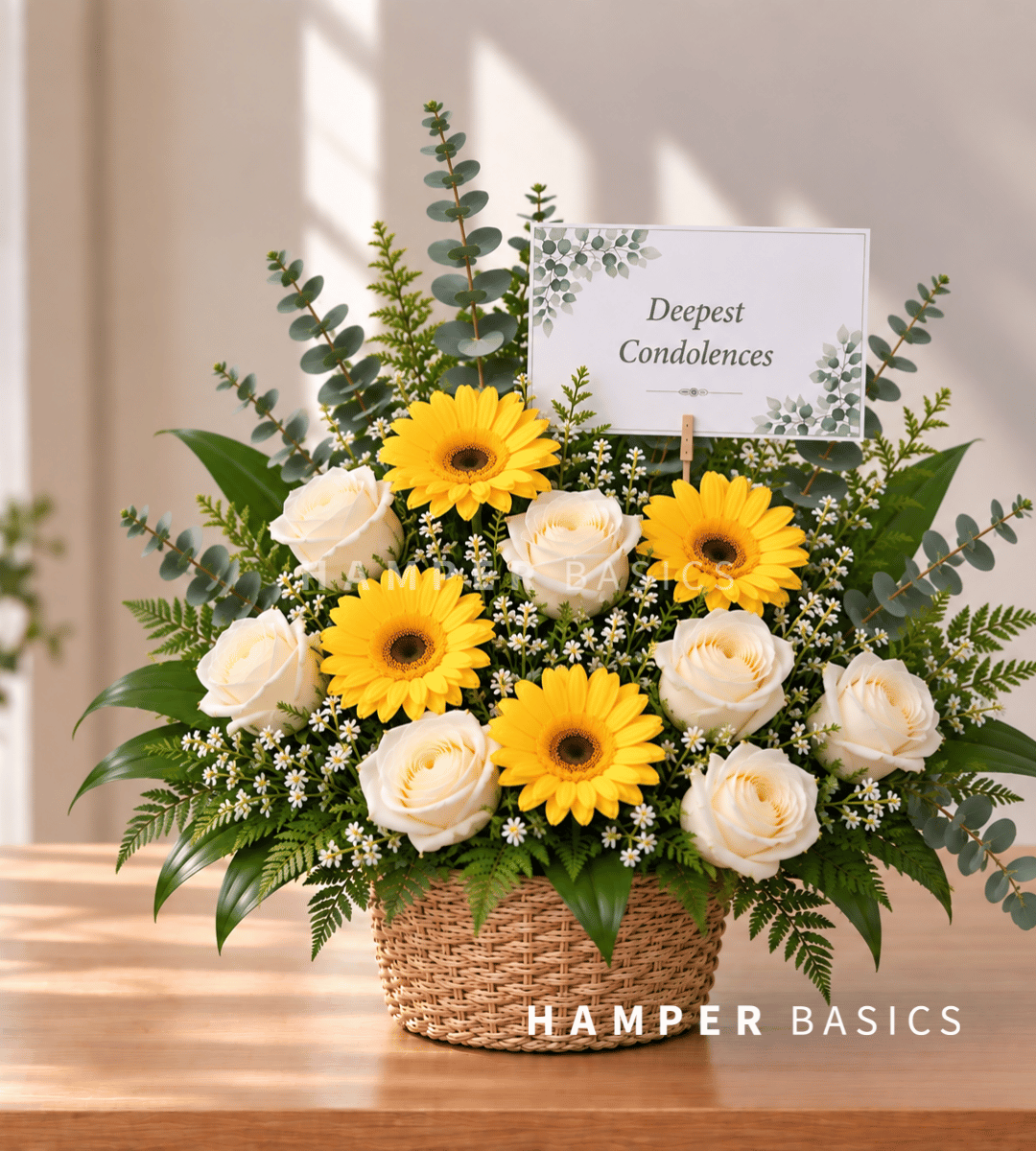 Condolence flower basket