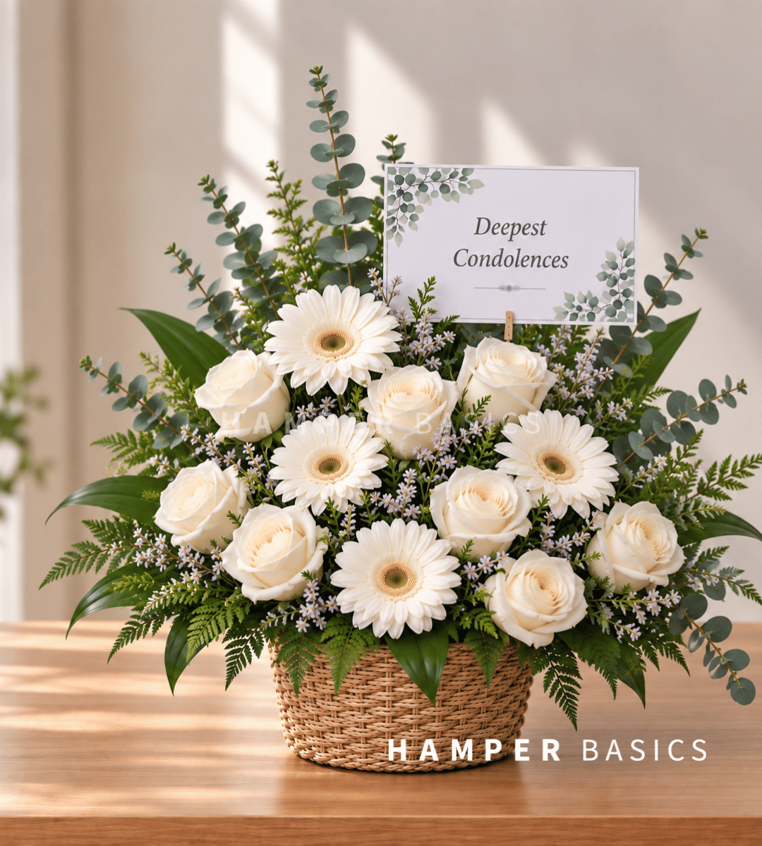 Condolence flower basket